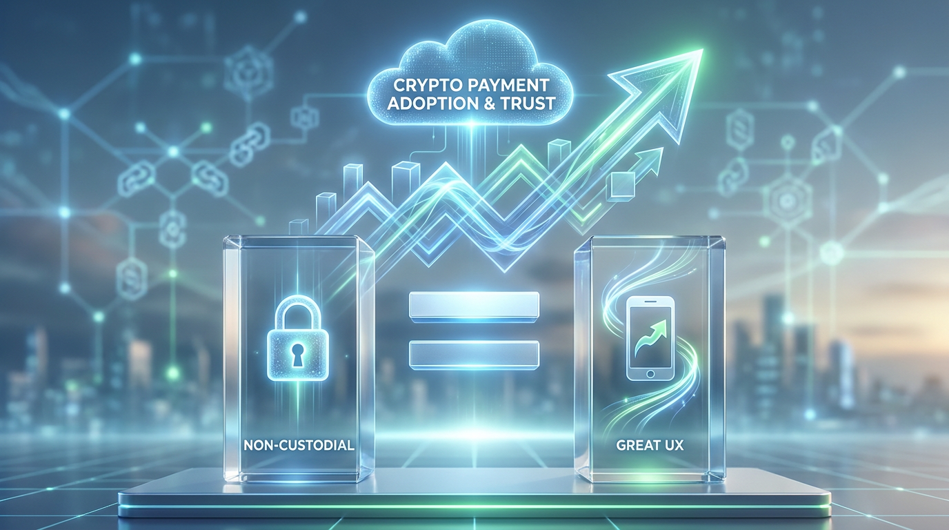 Trust = Non-Custodial × Great UX. The Two-Pillar Equation for Crypto Payment Adoption.