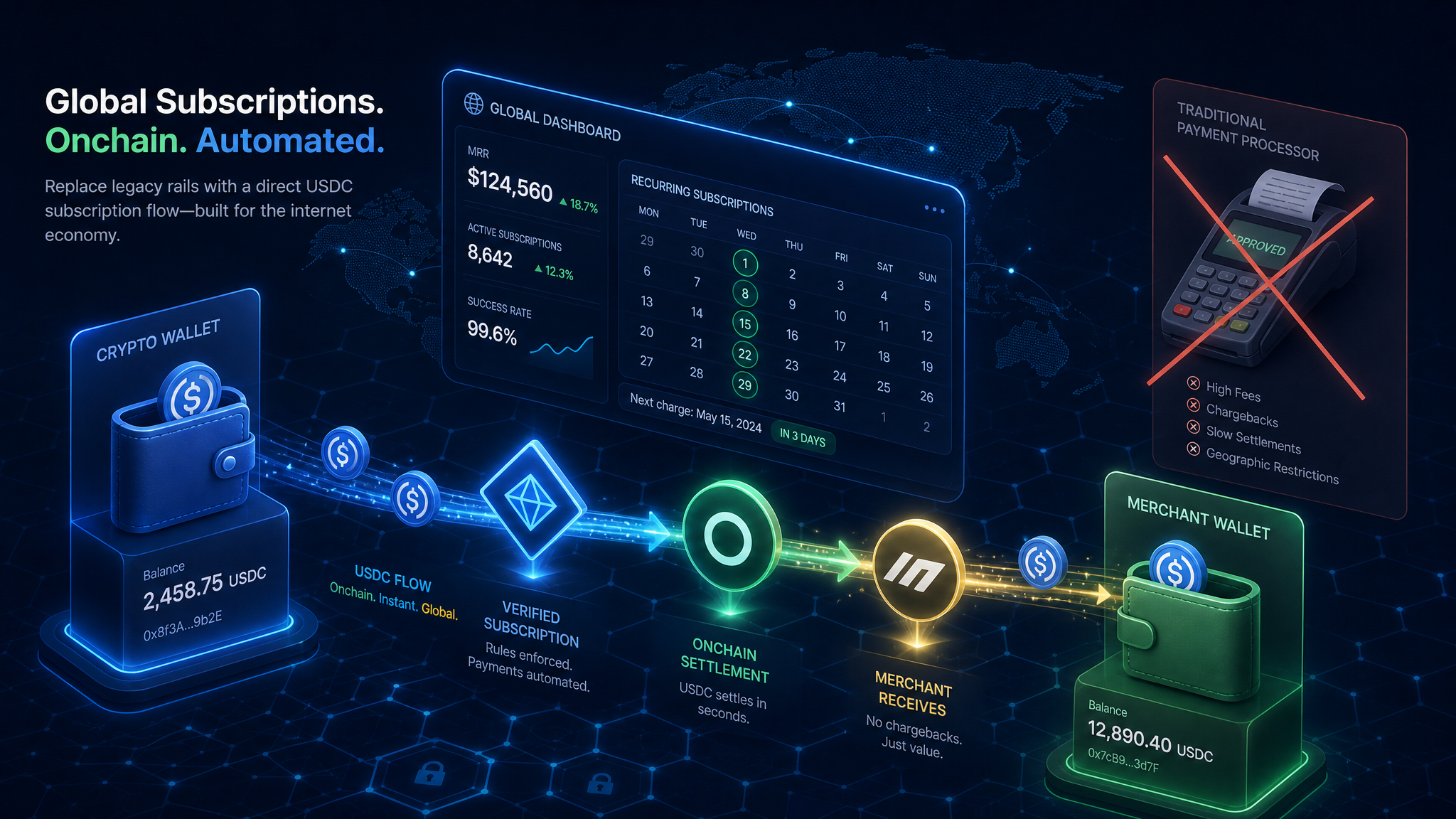 Non-Custodial Crypto Subscriptions: A Real Stripe Alternative for Global SaaS