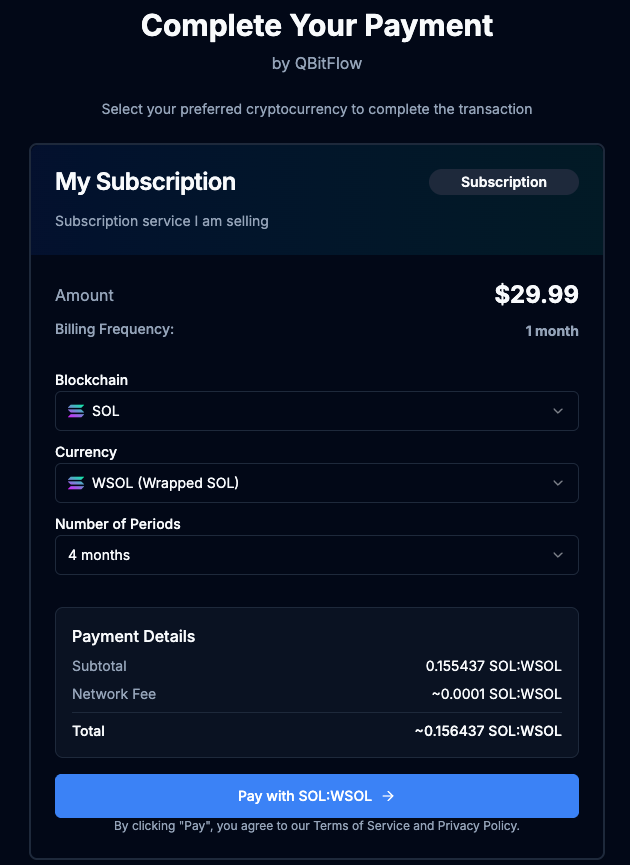 QBitFlow Payment Page